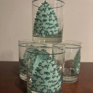 Vintage Avon Magic Color Changing Christmas Tree Glasses Tumblers 12 Oz Set Of 4